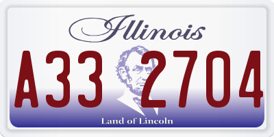 IL license plate A332704