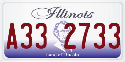 IL license plate A332733
