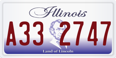 IL license plate A332747