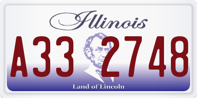 IL license plate A332748