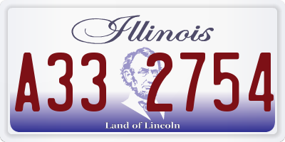 IL license plate A332754