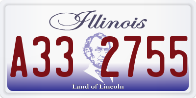IL license plate A332755