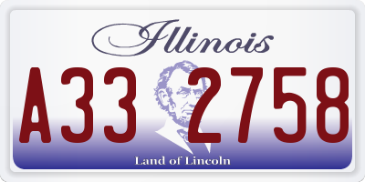 IL license plate A332758