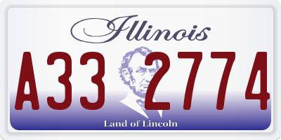 IL license plate A332774
