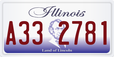 IL license plate A332781