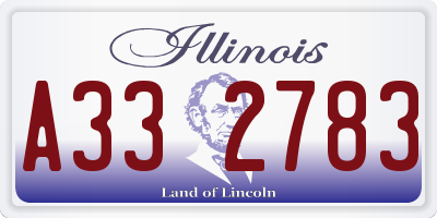 IL license plate A332783
