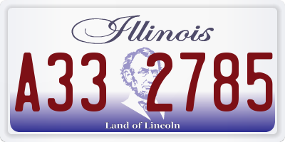 IL license plate A332785
