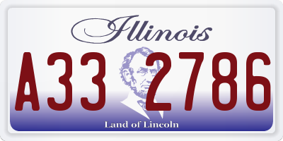 IL license plate A332786