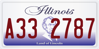 IL license plate A332787