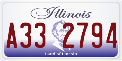 IL license plate A332794