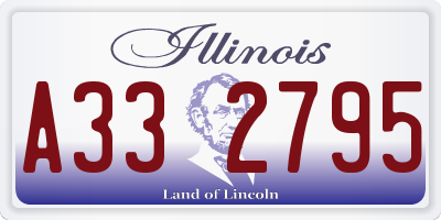 IL license plate A332795