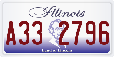 IL license plate A332796