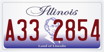 IL license plate A332854