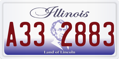 IL license plate A332883