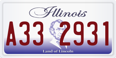 IL license plate A332931