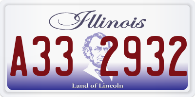 IL license plate A332932