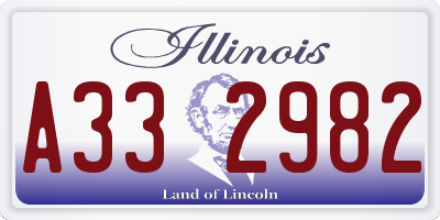 IL license plate A332982