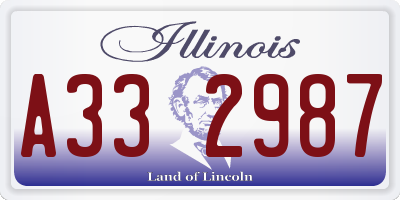 IL license plate A332987