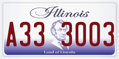 IL license plate A333003