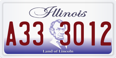 IL license plate A333012
