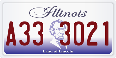IL license plate A333021