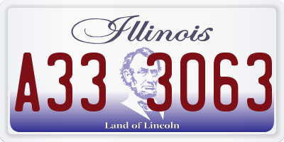 IL license plate A333063