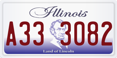 IL license plate A333082