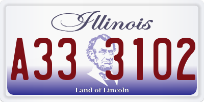 IL license plate A333102