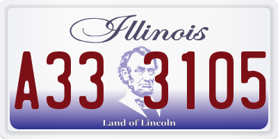 IL license plate A333105