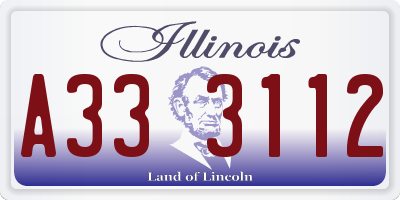 IL license plate A333112