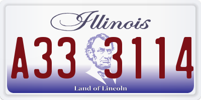 IL license plate A333114
