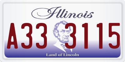 IL license plate A333115