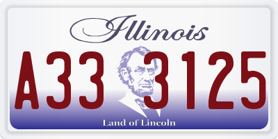 IL license plate A333125