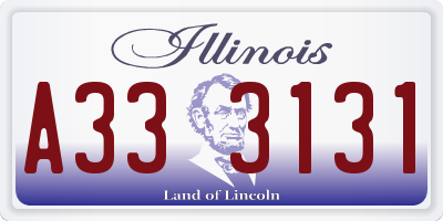 IL license plate A333131
