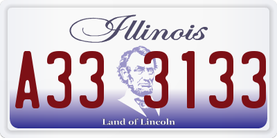 IL license plate A333133