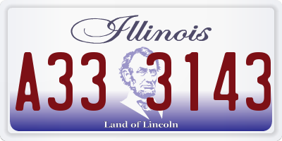 IL license plate A333143