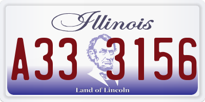 IL license plate A333156