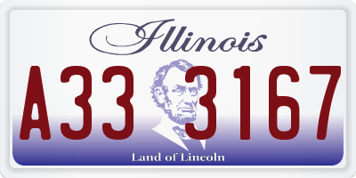 IL license plate A333167