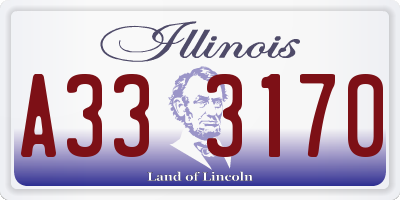 IL license plate A333170