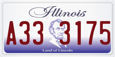IL license plate A333175
