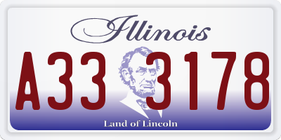 IL license plate A333178