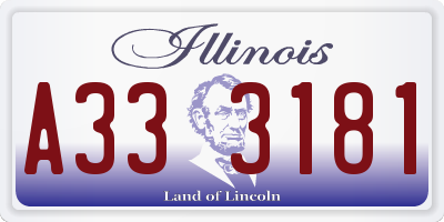 IL license plate A333181