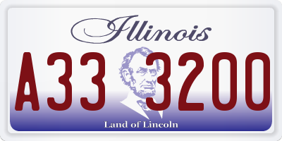 IL license plate A333200