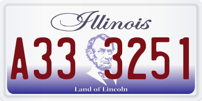 IL license plate A333251