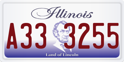 IL license plate A333255