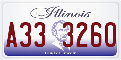 IL license plate A333260