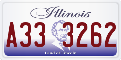 IL license plate A333262