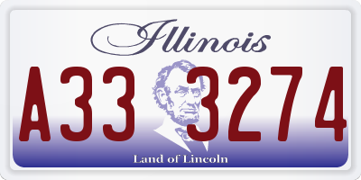 IL license plate A333274