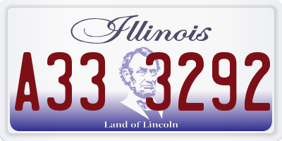 IL license plate A333292