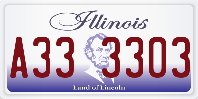 IL license plate A333303